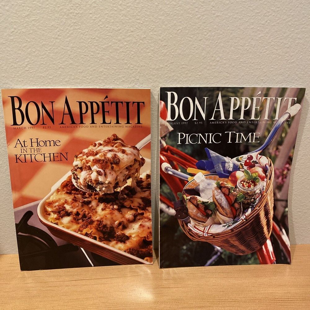 VINTAGE Lot of 2 ISSUES of BON APPETIT‎ Magazine 1997 March August